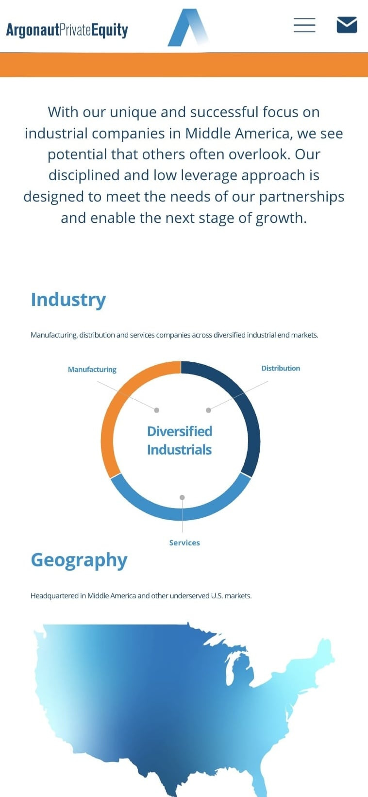 Argonaut Private Equity website mobile view