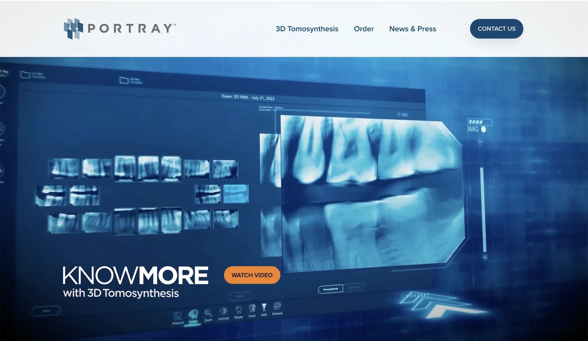 Desktop view of new Portray website